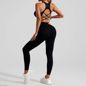 Conjunto de Yoga para Mujer de 2 Piezas, Transpirable, Ecológico, de Secado Rápido, con Logotipo Frontal, Ropa Deportiva para Gimnasio - Product Image 1