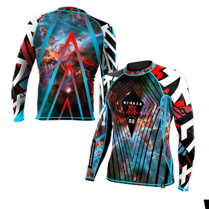 Rashguard personnalisé respirant à manches courtes pour hommes, en polyester, pour l'entraînement MMA et Jiu Jitsu - Product Image 1