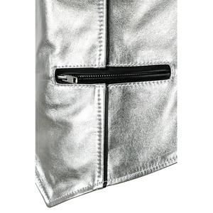 Chaleco de Cuero Vacuno a la Moda para Mujer de Talla Grande, Chaleco de Motociclista sin Mangas con Decoración de Piel para la Temporada de Invierno - Product Image 5