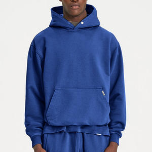 Sweat à capuche court 500GSM en coton éponge française unisexe lourd 100% avec logo personnalisé pour hommes veste d'hiver de style vieilli - Product Image 5