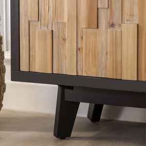 ตู้เก็บของไม้4ประตูสไตล์โมเดิร์นมีไซด์บอร์ดดีไซน์เรขาคณิตสำหรับห้องนั่งเล่นวิลล่าและห้อง - Product Image 3