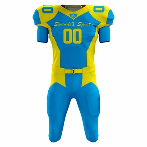 Uniformes de football américain sur mesure pour l'été, respirants, à séchage rapide, grande taille, manches courtes, 100% polyester, design imprimé - Product Image 1