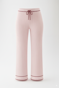 Combinaisons en tricot côtelé en gros, devant plat, confortables, taille élastique, bordure contrastée, vêtements de rue pour femmes - Product Image 4