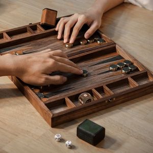 High-Quality Wooden <b>Backgammon</b> <b>Set</b> Custom Logo Factory Price Supplier - Product Image 1