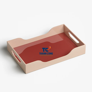 Bandeja Moderna de Madera Lacada, Bandeja Cuadrada para Servir con Acabado Brillante para Café, Té, Desayuno y Decoración del Hogar, Hecha en Vietnam - Product Image 3