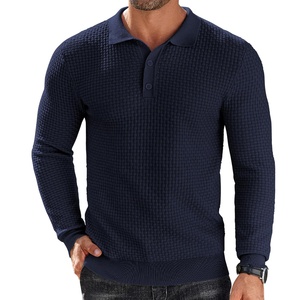 Polo de hombre de poliéster de manga larga profesional de alta calidad personalizado al por mayor - Product Image 1