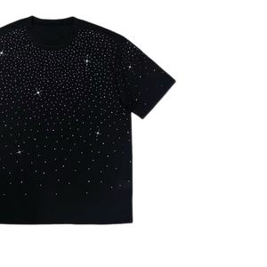 Camiseta de Verano para Hombre, de Manga Corta, Corte Cuadrado, con Estampado de Diamantes de Imitación y Cristales Brillantes - Product Image 4