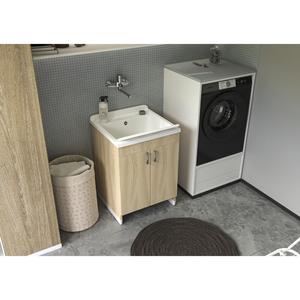 Mobile Bagno Moderno Mongardi Rettangolare con Lavabo e Scarico, Montaggio su Piedistallo, Eco-Friendly, 60cm, Design Facile da Pulire - Product Image 4