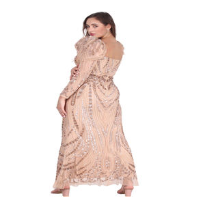 Vestido de Noche Brillante con Lentejuelas Estilo Sirena para Mujer |   Elegante Vestido de Fiesta Formal de Lujo con Espalda Descubierta para Celebraciones y Eventos - Product Image 4