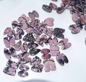 Par de gemas sueltas de Rodonita de cuarzo Natural de alta calidad para pendientes Belleza natural - Product Image 6