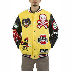 Custom Plain Dyed Eco-Friendly Breathable Vintage Men's Winter Baseball Chenille Embroidery Letter Varsity Jacket - Product Image 5