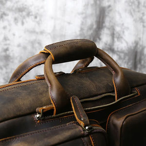 Bolso Vintage de Cuero para Hombre, Maletín de Viaje con Ruedas, Maletines de Negocios - Product Image 3