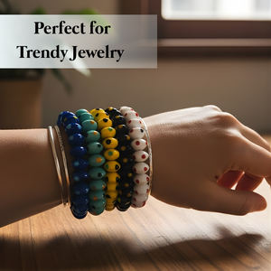 Excel Exports Handmade Multi-Color Irregular-Shaped 15mm-18mm <b>Crystal</b> Lampwork Glass <b>Beads</b> for Jewelry Making Decorative - Product Image 5