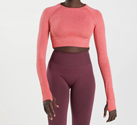 Ensemble de yoga respirant sans couture 100 % polyester de qualité supérieure pour femme – Leggings taille haute et brassière de sport avec logo frontal 220g pour la gym et le Pilates