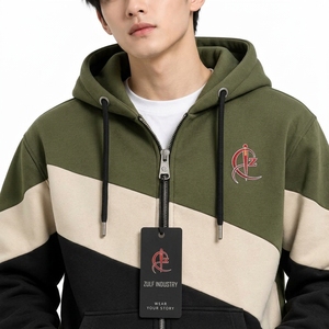 เสื้อฮู้ดแขนยาวผ้าฝ้ายพิมพ์ลายเต็มตัว ซิปยาว 100% ไซส์ XS ขายส่ง เสื้อกันหนาวลำลองสำหรับผู้ชาย - Product Image 5