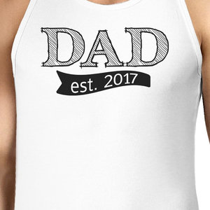 Débardeur blanc sans manches pour homme Dad Est 2017, respirant, taille XL, chemise de sport, capuche, imprimé brodé, décoration unie, musculation - Product Image 1