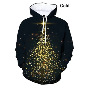 Vente en gros Sweats à capuche thermique Joyeux Noël Thème imprimé Grande taille pour hommes et femmes pour l'hiver - Product Image 3