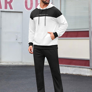 Nouvel Arrivage Survêtement Homme Hiver en Coton Respirant 100% avec Capuche en Polaire Évasée, Couleur Unie, Style Streetwear, Logo Frontal, Ensembles Tendance - Product Image 6