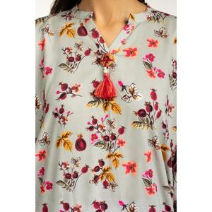 Conjunto de Dos Piezas IUSTTS-1200 Estilo Bohemio para Mujer, Lino Crepé Estampado, Incluye Top, para Primavera/Verano, Talla XXS - Product Image 3