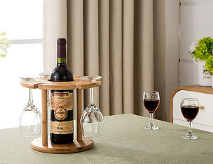 Premium Eco-Friendly Wooden <b>Wine</b> Bottle Glasses Holder for Travel Use 6 Glasses & 1 Bottle Capacity - Product Image 6