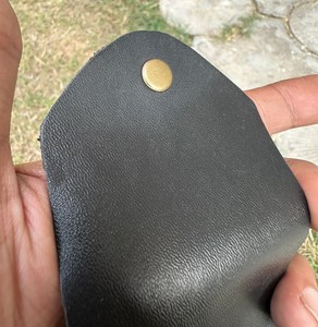 Tarjetero plegable delgado de cuero de vaca genuino de estilo Vintage hecho a mano, función antirrobo corta, cierre abierto, diseño de Caballo Loco - Product Image 6