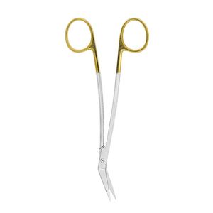 Profesional Dental Locklin Gum Scissor Acero alemán Medio oro Ángulo en forma de borde de corte Acero inoxidable Cirugía médica - Product Image 3