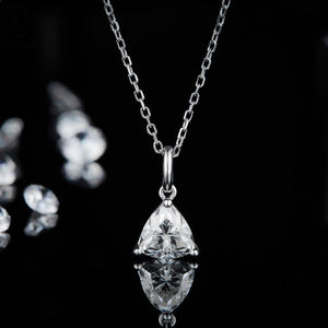Collier pendentif en moissanite taille trillion solitaire de 3 carats, chaîne à maillons, tendance, fiançailles, unisexe, femme, argent sterling 925 - Product Image 4