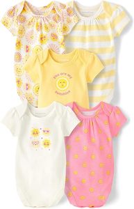 Offerta Primaverile ed Estiva: Set di <span class=keywords><strong>5</strong></span> Body per Neonati Unisex in 100% Cotone, Motivo Tinta Unita, 0-3 <span class=keywords><strong>Mesi</strong></span> - Product Image 4