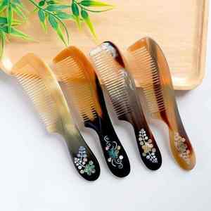 Peigne à cheveux en corne de buffle naturelle de qualité supérieure 100% écologique fait à la main 100% produit artisanal naturel - Product Image 2