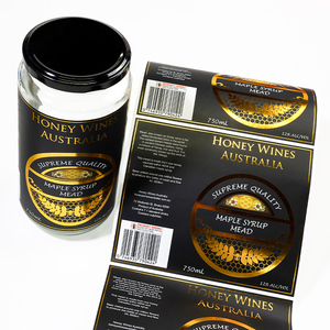 Custom Vinyl Waterproof Gold Foil Logo Beverage Juice Coffee Beans Spice Honey Glass Jar Bottles <strong>Label</strong> Stickers Roll Printing - Product Image 4