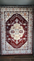 Adiva Teppich Flachfloriges Modernes Blumenmuster Gepolsterter Polypropylen-Teppich mit Jute-Rückseite