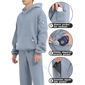 2025 Customized High Quality Cotton French Terry Oversize Hoodie <b>Thick</b> <b>Fleece</b> Drop Shoulder Plain Blank Custom Men's Hoodies - Product Image 2