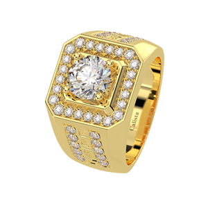 Haute qualité mode hommes anneaux or 10K couleur jaune zircon cubique pierre usine en gros Vietnam fabricant - Product Image 2