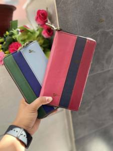 Pochette portefeuille en cuir véritable pour femmes Stylish Vintage Western Patches Wallet Zipper Fashionable Spring Winter - Product Image 4