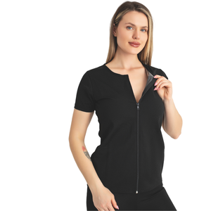 Women's Three-Level Hook Short Sleeve Zipper <b>Sauna</b> Thermal <b>Suit</b> High Quality Polymer Material Slimming Sweating at Home - Product Image 4