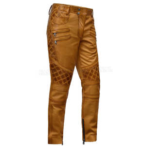 Wholesale Custom Made Men Leather Pants Unique Design Men Leather Pants Low Price Men Leather Pants - Product Image 4