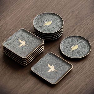 Ensemble de sous-verres en céramique fabriqués à la main Tampons de boisson émaillés pour tables à manger Tapis et tampons disponibles au prix de gros - Product Image 1