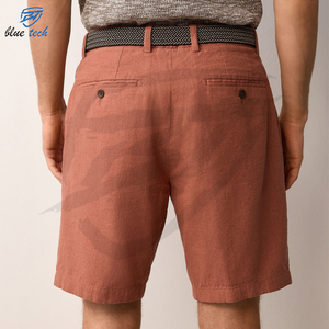 Custom Men Outdoor 100% Cotton Solid Shorts 4 Pockets Loose Fit Quick Dry Drawstring Closure Casual Fashion Wear - Product Image 2