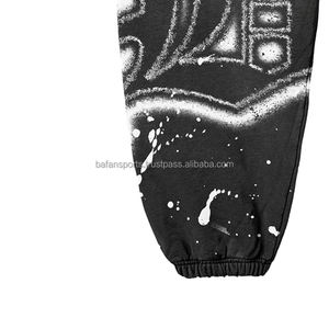 Ropa de calle, pantalones para correr, pantalones deportivos de poliéster con logotipo personalizado, Pantalones rectos bordados, pantalones de hombre lavados de pierna ancha de alta calidad - Product Image 6