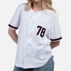 Nouvelle arrivée Maillot de baseball pour femmes - Doux, confortable et parfait pour les uniformes d'équipe, les fans et l'usage quotidien Col en V Manches courtes - Product Image 4