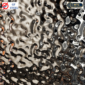 Tôle d'acier inoxydable à effet vague d'eau 202, finition brossée dorée <span class=keywords><strong>champagne</strong></span>, pour revêtement décoratif <span class=keywords><strong>de</strong></span> portes d'armoires et panneaux muraux - Product Image 2