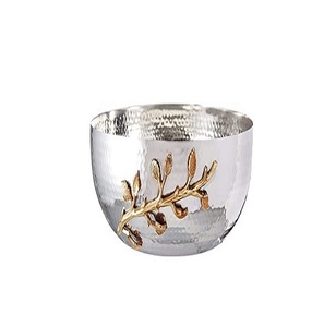Haute qualité argent métal nourriture et noix bol de service Design moderne fleur Accent bol de service pour la décoration intérieure pièce maîtresse - Product Image 6