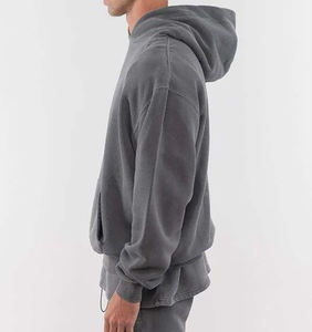 Sudadera con Capucha Oversize para Hombre, con Hombros Caídos, Bordado de Logotipo Personalizado, Lavado Ácido, 100% Algodón de Alto Gramaje, Diseño Liso, Bolsillo, Invierno - Product Image 2