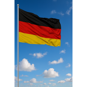 Bandera de Alemania para exteriores, impresa digitalmente en poliéster satinado con asta de aluminio para seguros y educación - Product Image 2