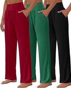 Pantalon de yoga à jambes larges pour femmes sur mesure-Joggers de salon et d'entraînement à taille croisée à taille haute | Fournisseur d'usine et de gros - Product Image 1
