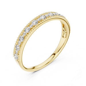 Bague en or jaune 14 carats avec diamant rond cultivé en laboratoire pour femmes |   Vêtements de tous les jours |   Nouveau diamant cultivé - Product Image 5