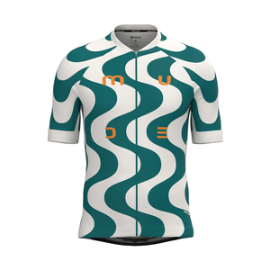 Maillot de cyclisme pour hommes SOLACE Curvy vert - Respirant, léger, imperméable, manches courtes, pour vélo de route - Product Image 4