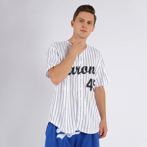 Maillots de baseball imprimés personnalisés en gros de haute qualité 100% polyester pour hommes - Product Image 1