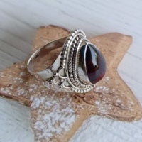 Belle pierre précieuse grenat naturel 925 bague en argent Sterling travail fin bijoux classiques pour mariage fabricant en gros cadeau amour