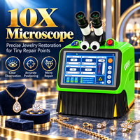 Soudeuse laser YAG 60W pour bijoux, machine de soudage par points de bureau pour la restauration de bijoux, système de réparation de précision avec microscope